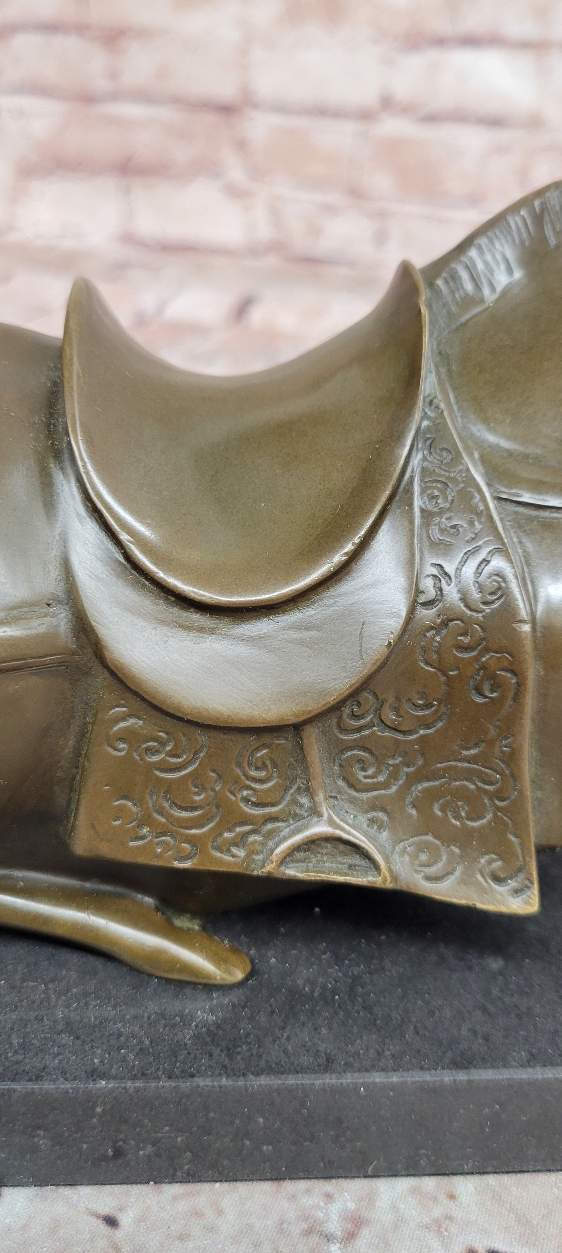 Signed Milo Bronze Chinese Zodiac Tang Horse Fengshui Luck Animal Statue