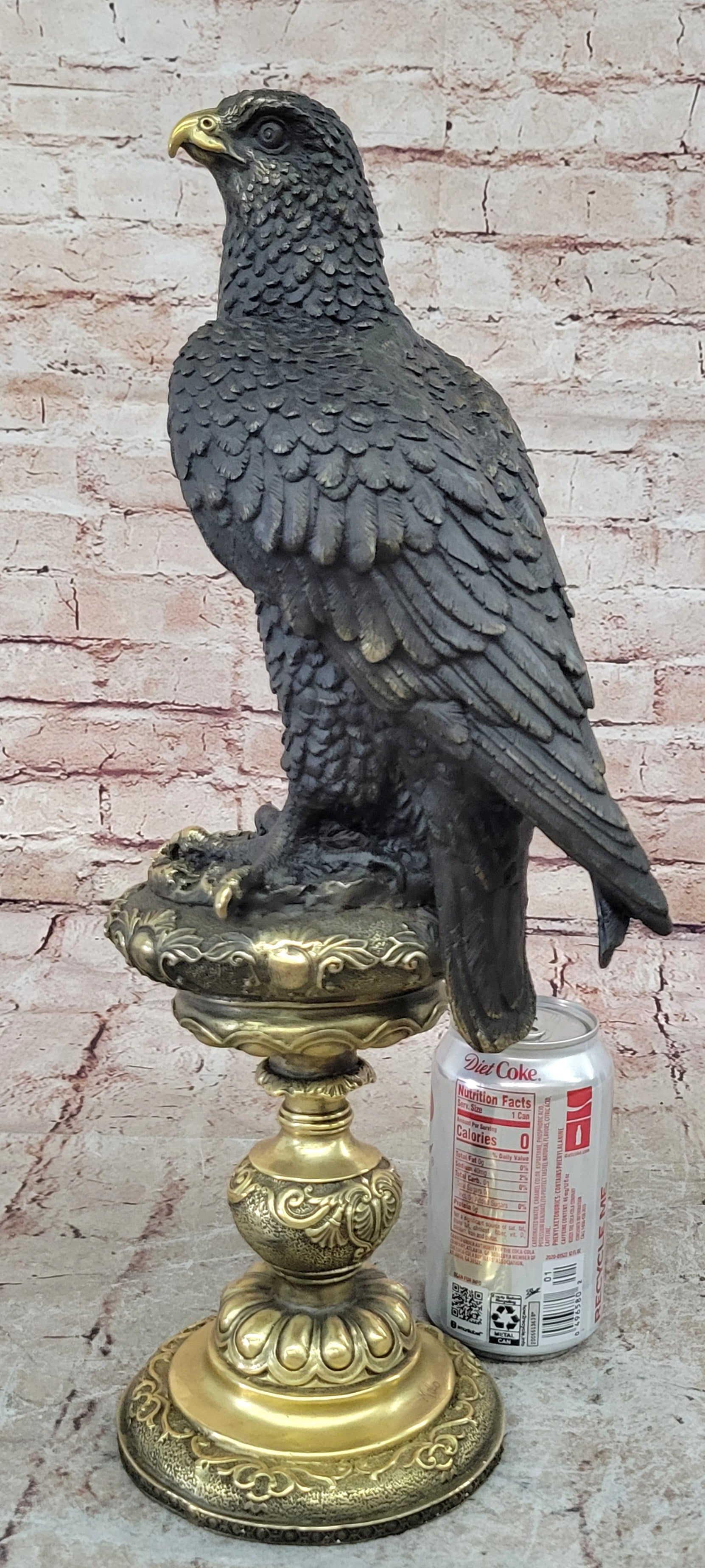 Bronze Eagle on Golden Pedestal by Milo
