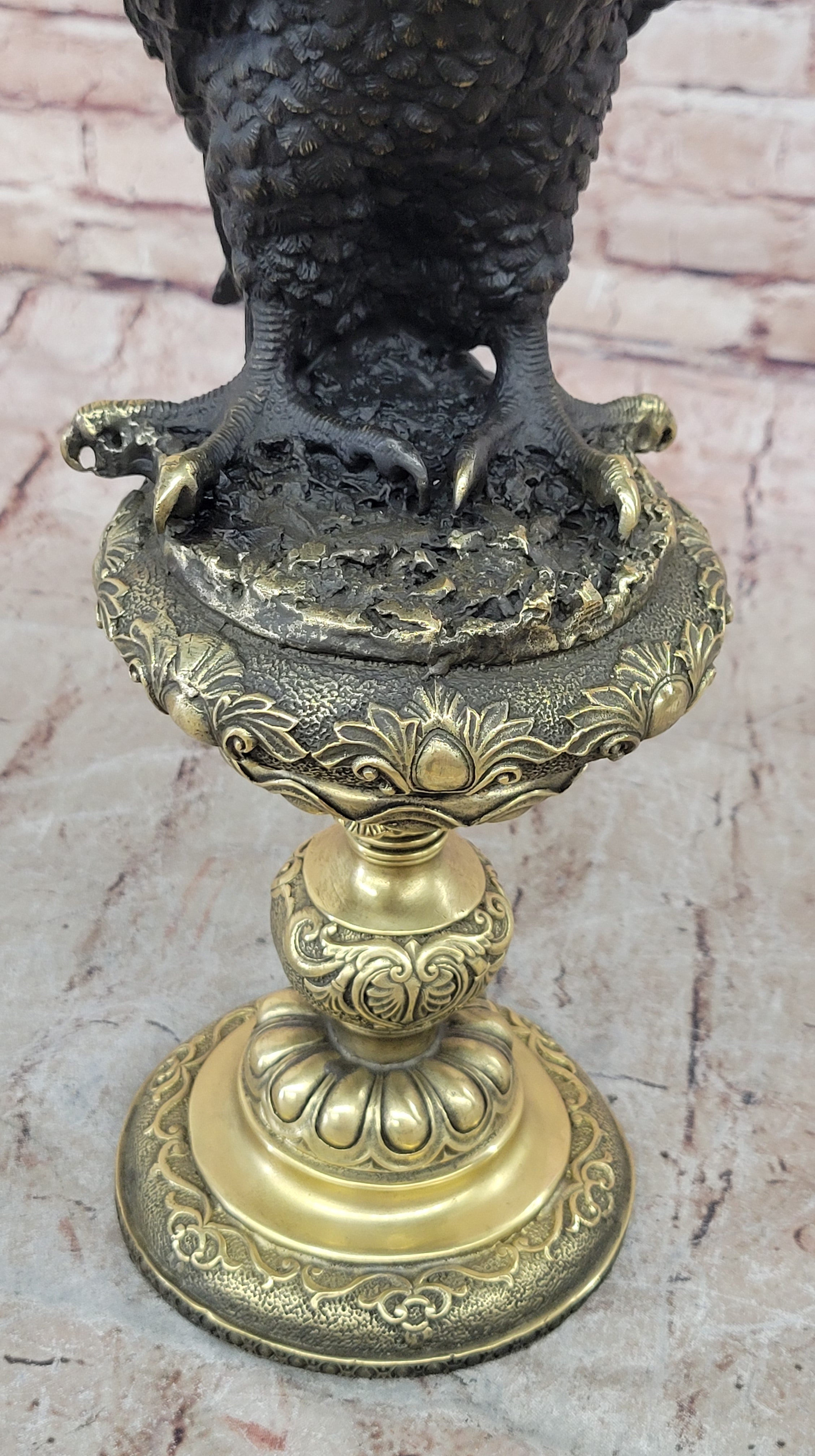Bronze Eagle on Golden Pedestal by Milo