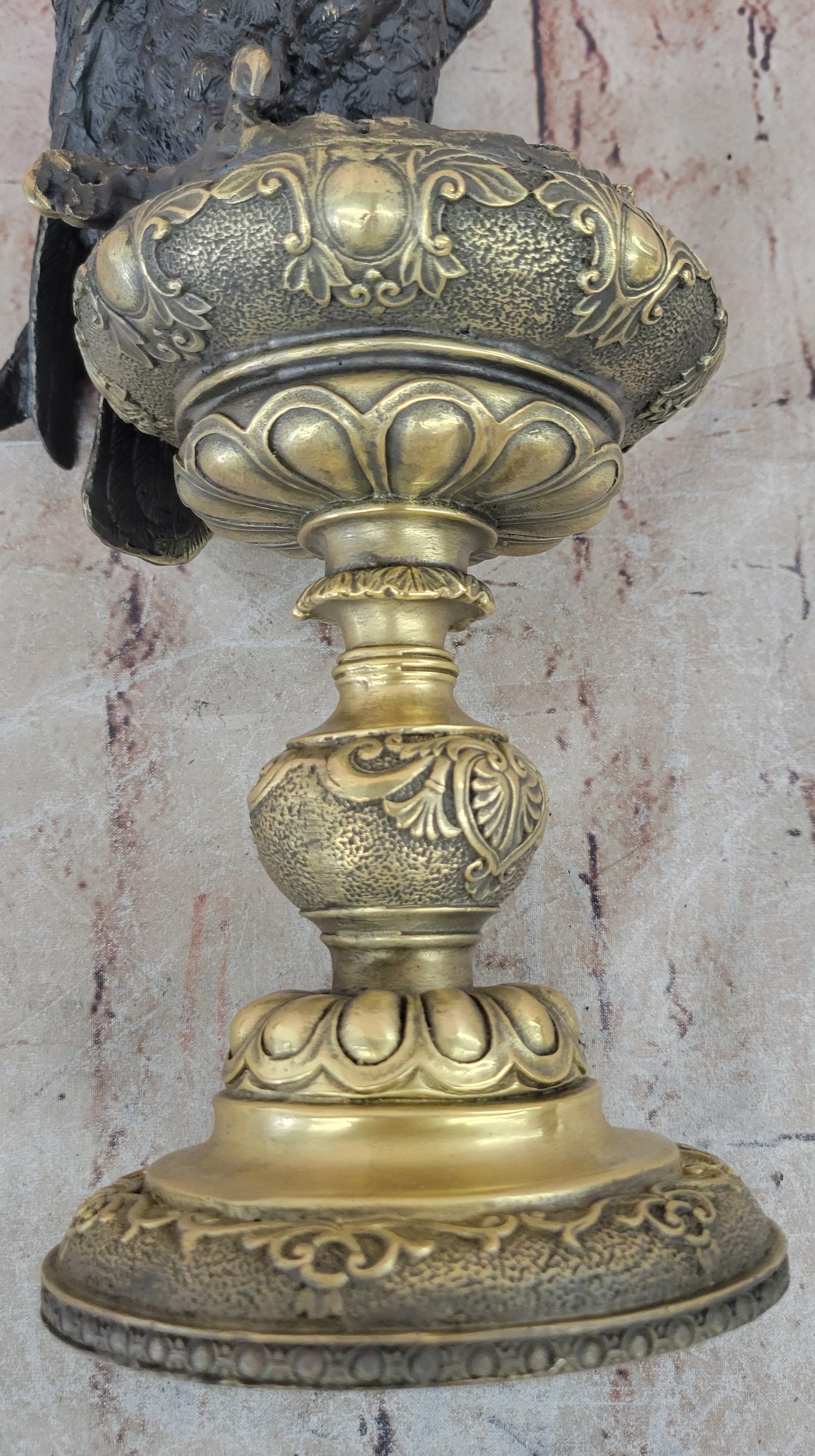 Bronze Eagle on Golden Pedestal by Milo