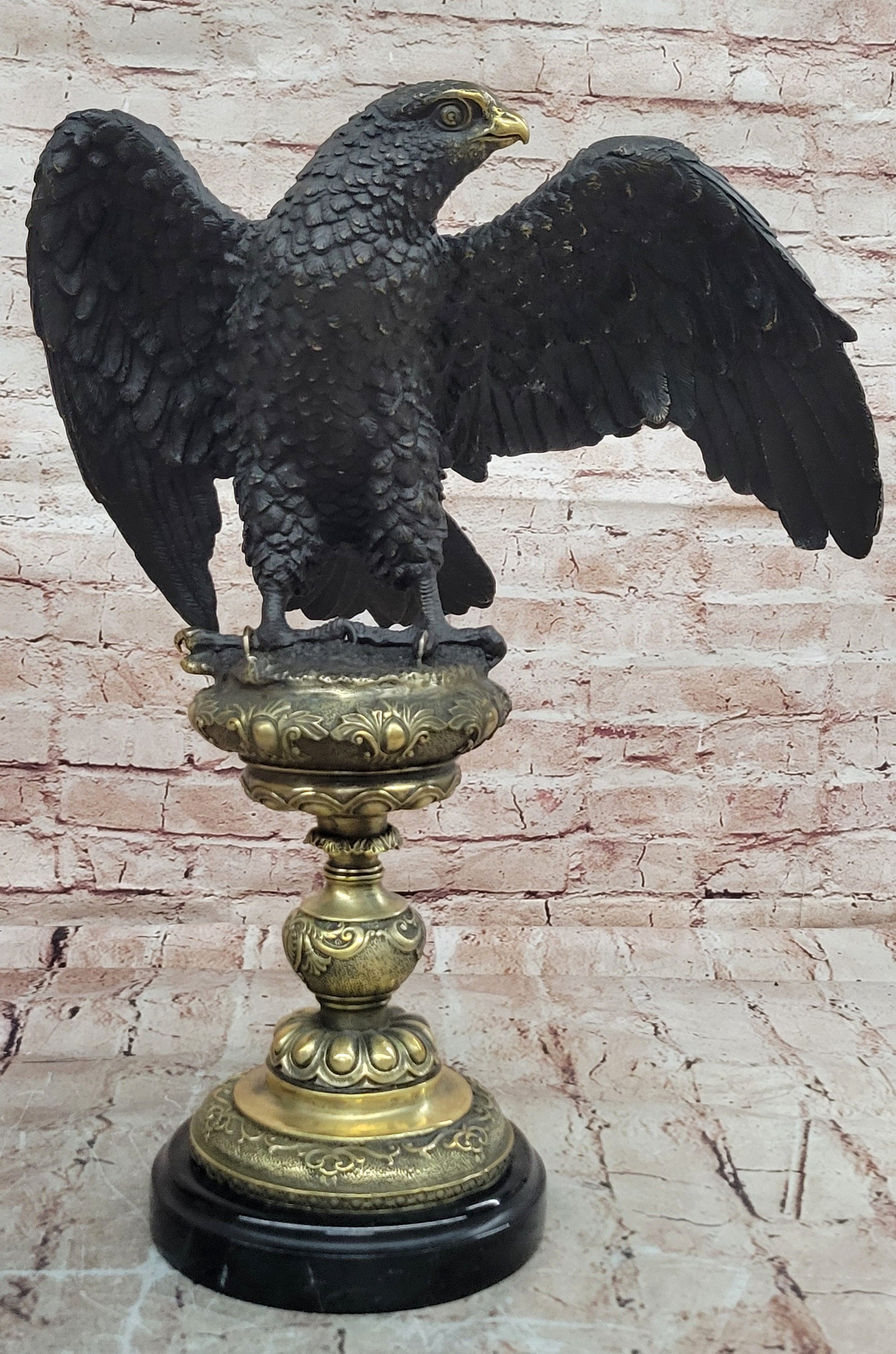 Eagle Bronze Sculpture Animal Statue Art Home Decoration Signed Original Milo
