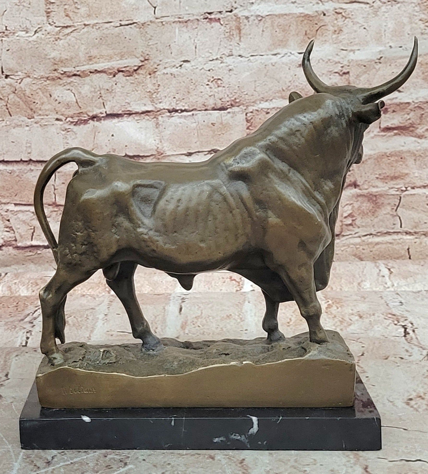 Signed Original William Standing Bull a Picasso Tribute Bronze Sculpture
