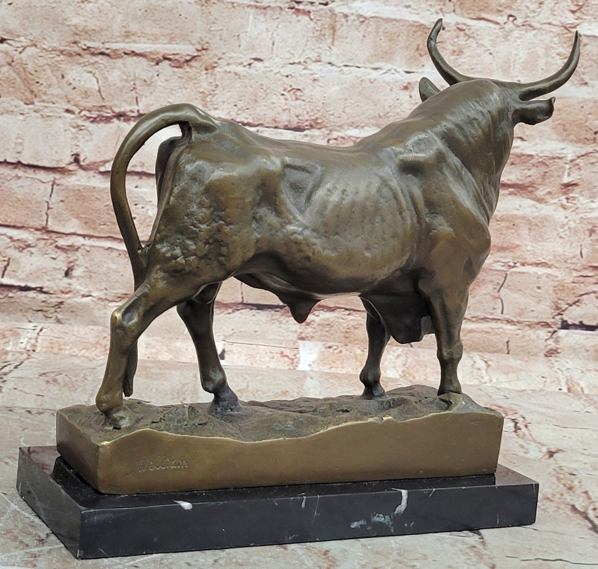 Signed Original William Standing Bull a Picasso Tribute Bronze Sculpture
