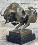 Abstract Surreal Charging Bull Bronze Sculpture 10"x 14"