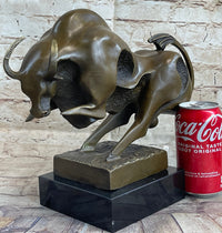 Abstract Surreal Charging Bull Bronze Sculpture 10"x 14"