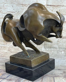Abstract Surreal Charging Bull Bronze Sculpture 10"x 14"