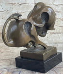 Abstract Surreal Charging Bull Bronze Sculpture 10"x 14"