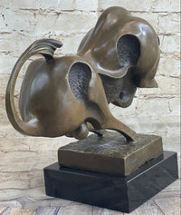 Abstract Surreal Charging Bull Bronze Sculpture 10"x 14"