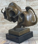 Abstract Surreal Charging Bull Bronze Sculpture 10"x 14"