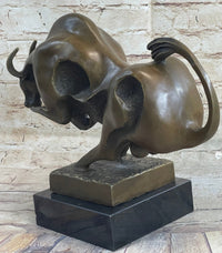 Abstract Surreal Charging Bull Bronze Sculpture 10"x 14"