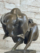 Abstract Surreal Charging Bull Bronze Sculpture 10"x 14"