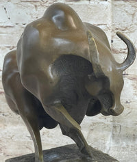 Abstract Surreal Charging Bull Bronze Sculpture 10"x 14"