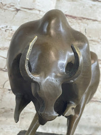 Abstract Surreal Charging Bull Bronze Sculpture 10"x 14"