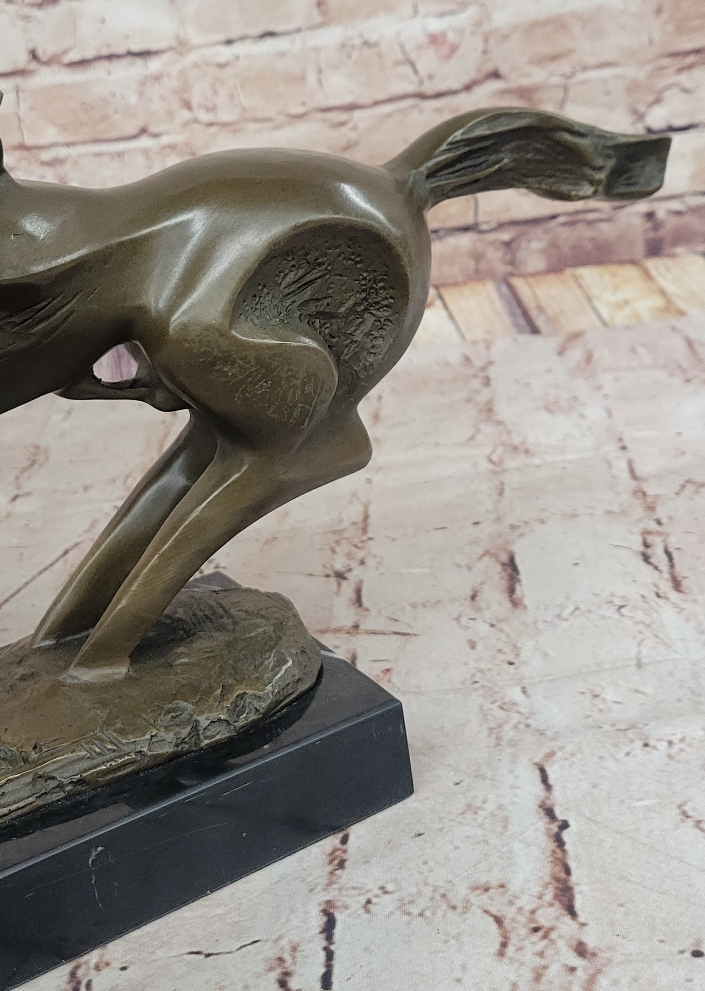 Large Abstract Modern Art Horse Gallops Bronze Sculpture
