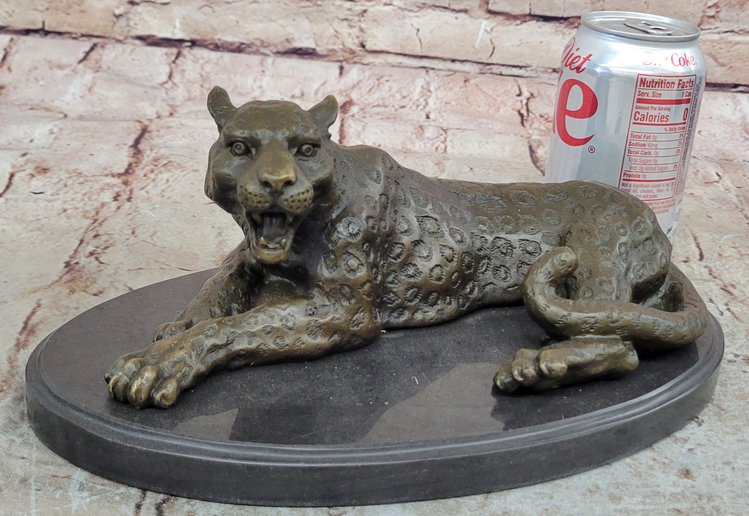 Signed Milo Jaguar Cheetah Wildlife Marble Base Bronze