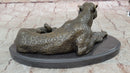 Signed Milo Jaguar Cheetah Wildlife Marble Base Bronze