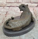 Signed Milo Jaguar Cheetah Wildlife Marble Base Bronze