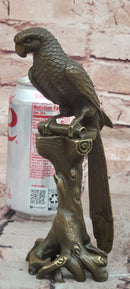 Bronze Parrot Macaw Bird Bronze Figure Sculpture Antique Style by Milo