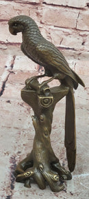 Bronze Parrot Macaw Bird Bronze Figure Sculpture Antique Style by Milo