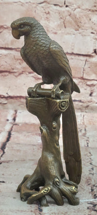 Bronze Parrot Macaw Bird Bronze Figure Sculpture Antique Style by Milo