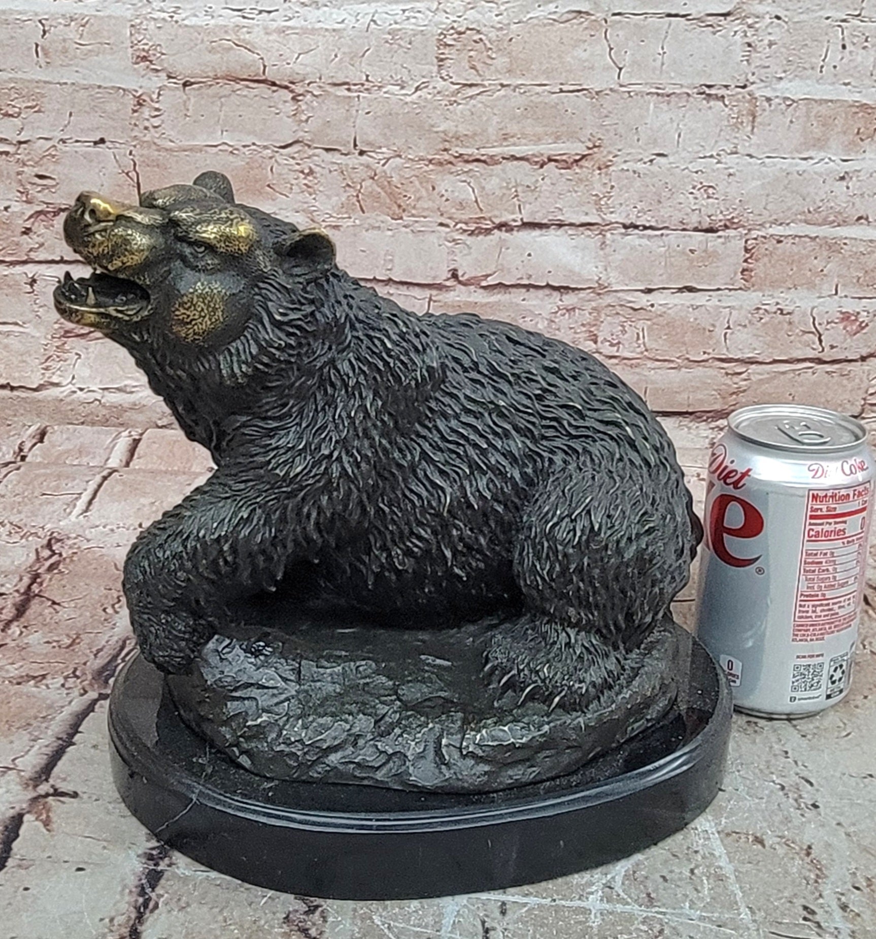 Vintage European Made Bonze Animalier Brown Bear Statue Sculpture by Milo