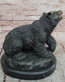 Vintage European Made Bonze Animalier Brown Bear Statue Sculpture by Milo