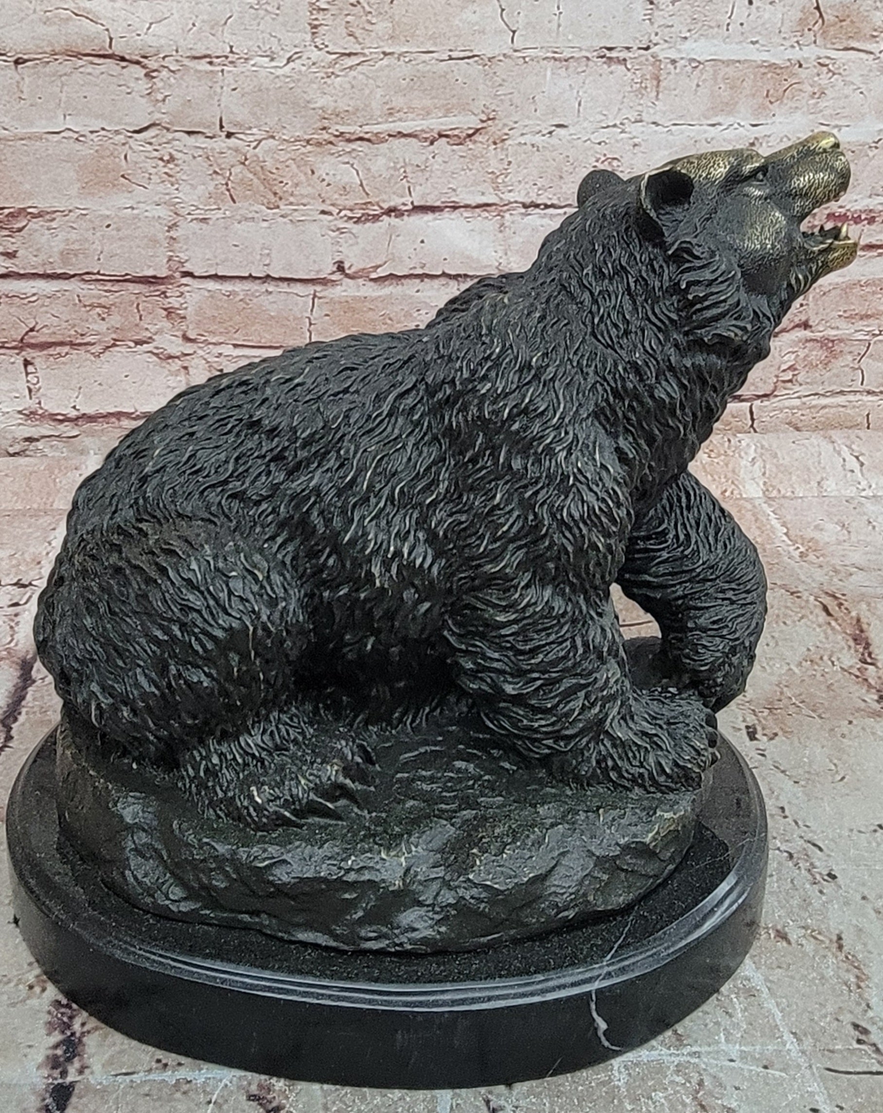 Vintage European Made Bonze Animalier Brown Bear Statue Sculpture by Milo