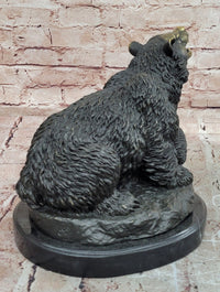Vintage European Made Bonze Animalier Brown Bear Statue Sculpture by Milo
