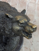 Vintage European Made Bonze Animalier Brown Bear Statue Sculpture by Milo