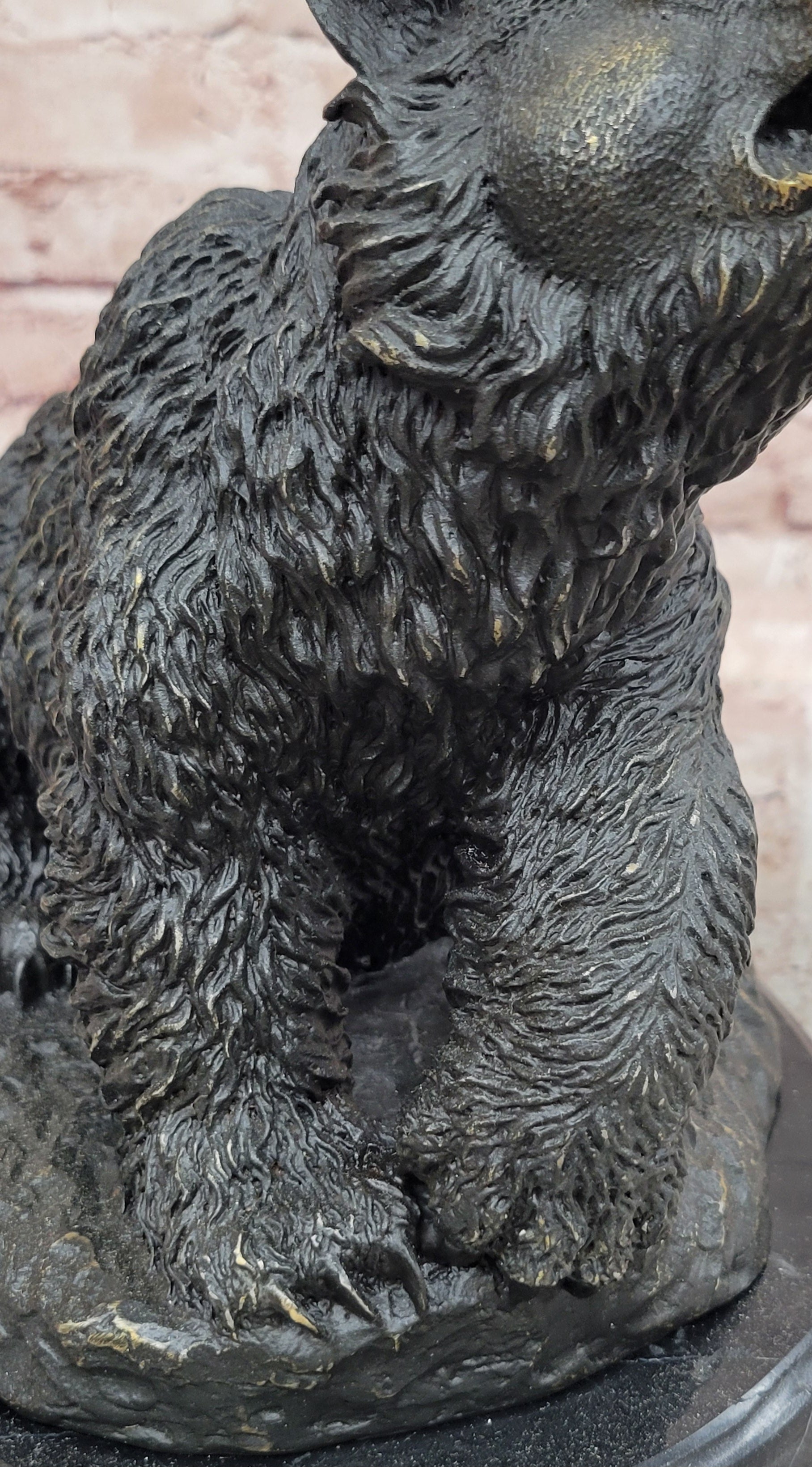 Vintage European Made Bonze Animalier Brown Bear Statue Sculpture by Milo