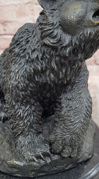 Vintage European Made Bonze Animalier Brown Bear Statue Sculpture by Milo