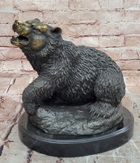 Vintage European Made Bonze Animalier Brown Bear Statue Sculpture by Milo