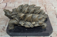 Signed Milo Alligator Snapping Turtle Reptile Animal Genuine Bronze Sculpture