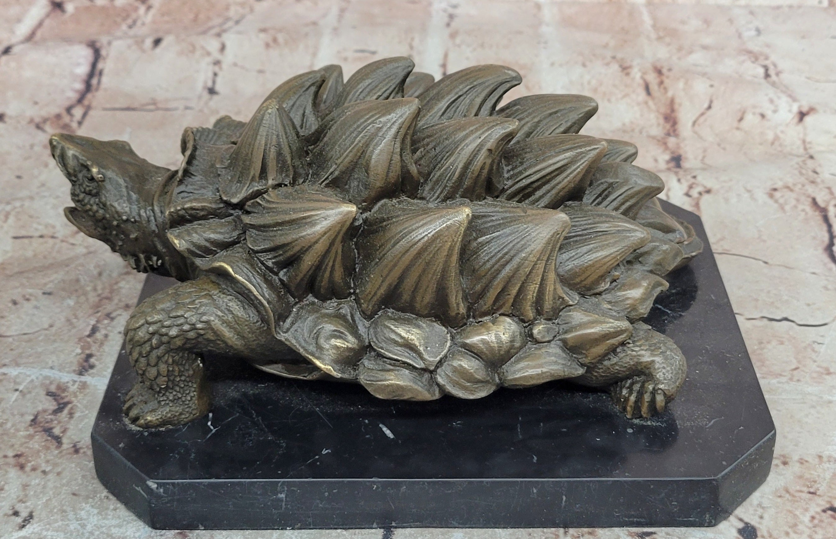 Signed Milo Alligator Snapping Turtle Reptile Animal Genuine Bronze Sculpture