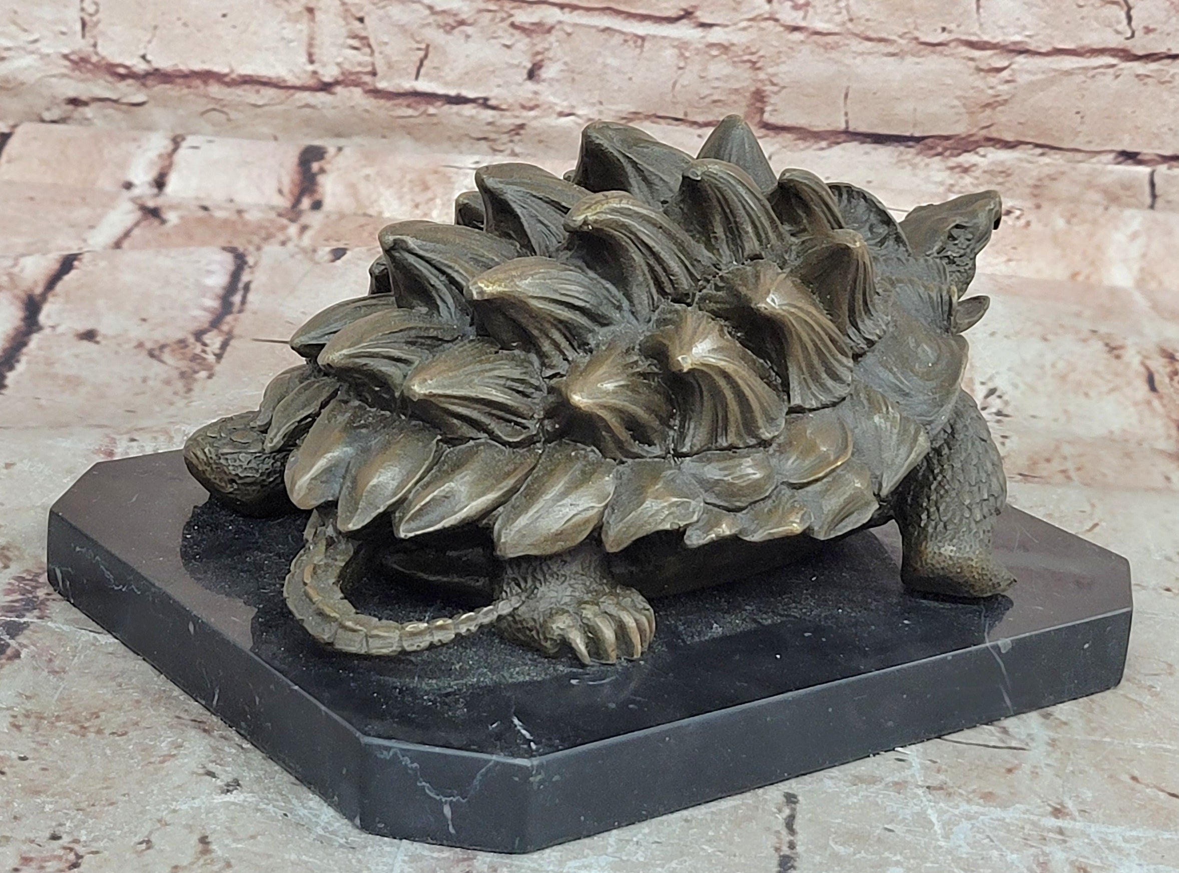 Signed Milo Alligator Snapping Turtle Reptile Animal Genuine Bronze Sculpture