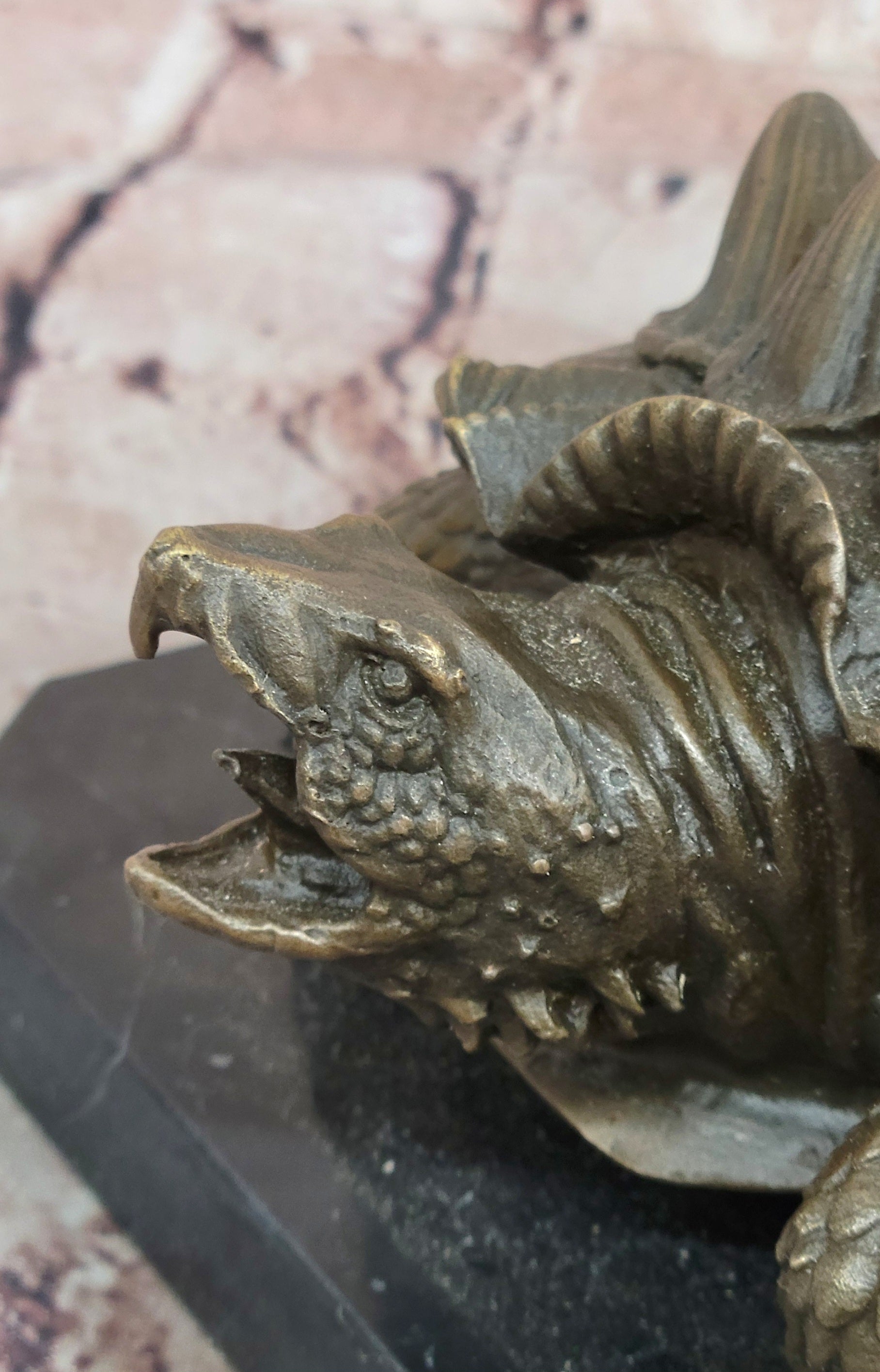 Signed Milo Alligator Snapping Turtle Reptile Animal Genuine Bronze Sculpture