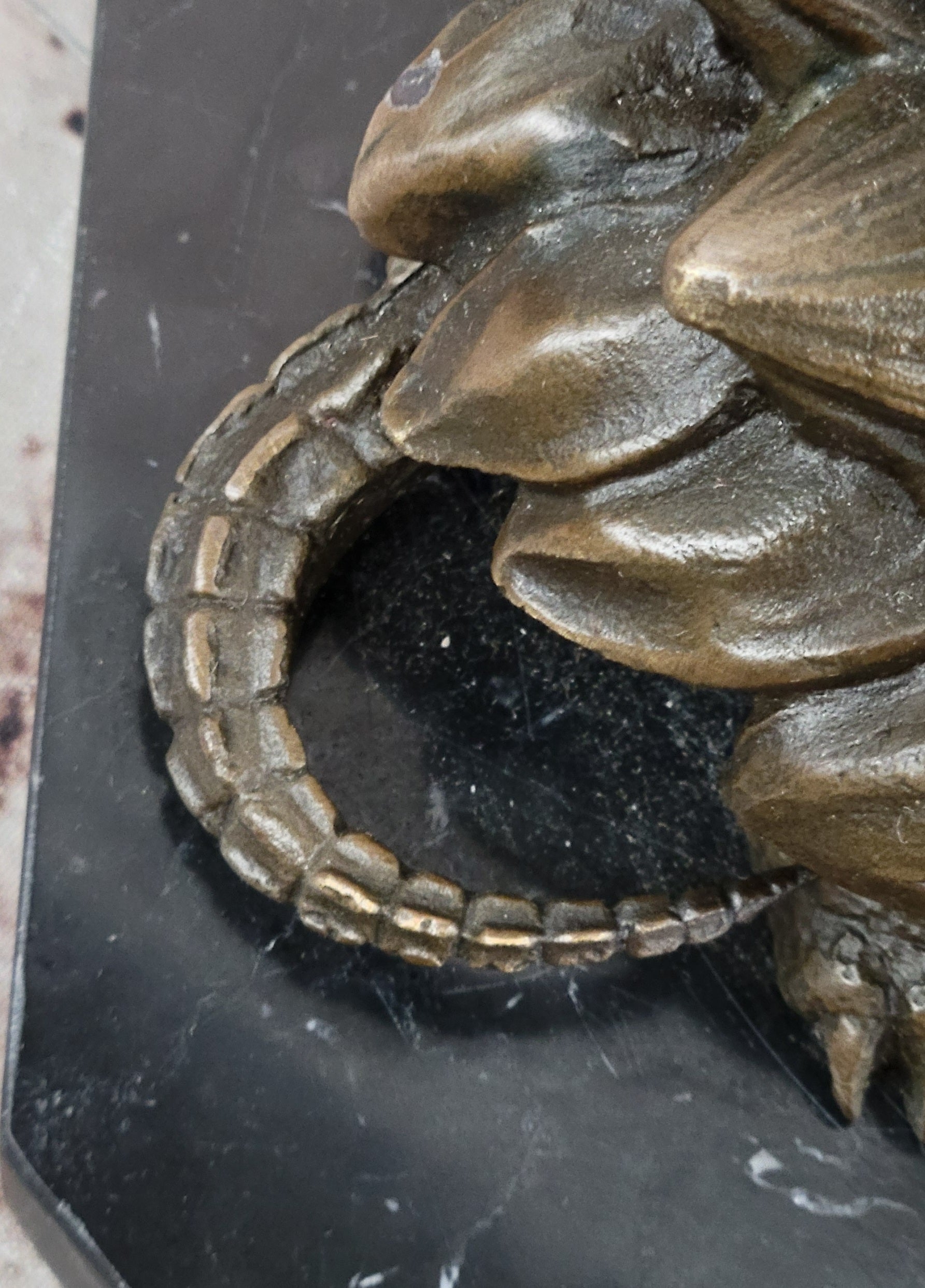 Signed Milo Alligator Snapping Turtle Reptile Animal Genuine Bronze Sculpture