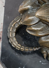Signed Milo Alligator Snapping Turtle Reptile Animal Genuine Bronze Sculpture