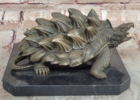 Signed Milo Alligator Snapping Turtle Reptile Animal Genuine Bronze Sculpture