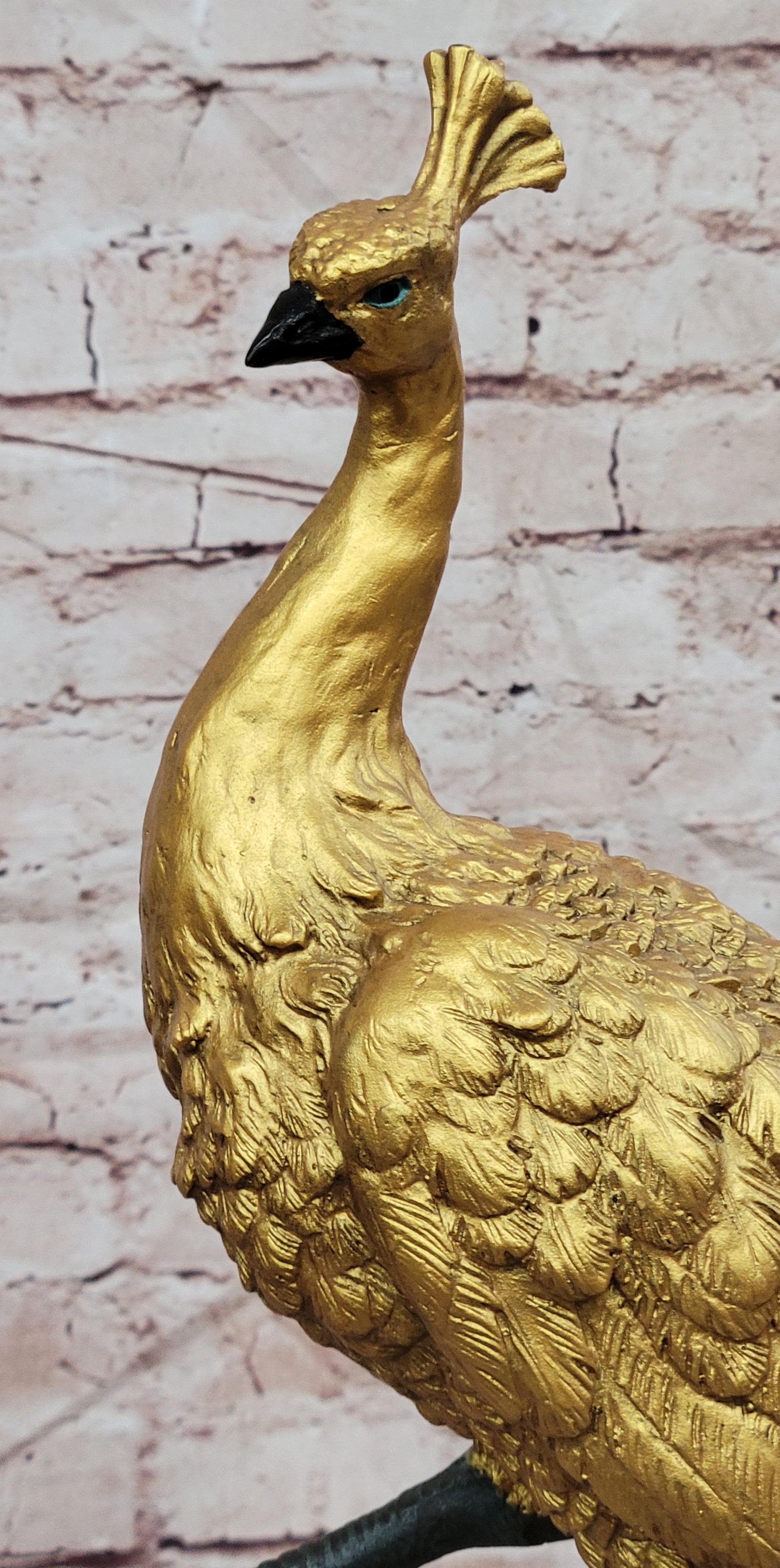 Genuine Bronze Dore Peacock Sculpture Centerpiece Signed by Artist Milo