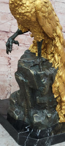 Genuine Bronze Dore Peacock Sculpture Centerpiece Signed by Artist Milo