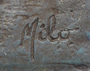 Genuine Bronze Dore Peacock Sculpture Centerpiece Signed by Artist Milo