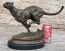 Running Panther Puma Mountain Lion Bronze Sculpture