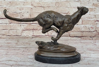 Running Panther Puma Mountain Lion Bronze Sculpture