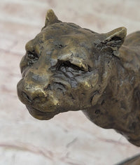 Running Panther Puma Mountain Lion Bronze Sculpture