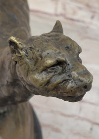 Running Panther Puma Mountain Lion Bronze Sculpture