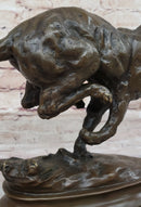 Running Panther Puma Mountain Lion Bronze Sculpture