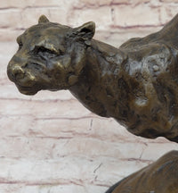 Running Panther Puma Mountain Lion Bronze Sculpture