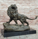 Signed Original Milo Bronze Sculpture King of Jungle Roaring Lion Hand Made