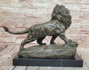 Signed Original Milo Bronze Sculpture King of Jungle Roaring Lion Hand Made